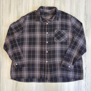 💚5 for $25 Silver Jeans Co. Black and Gray Plaid Shirt Women’s Size XL